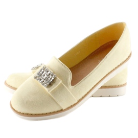 Pastel suede loafers T245 Yellow 1