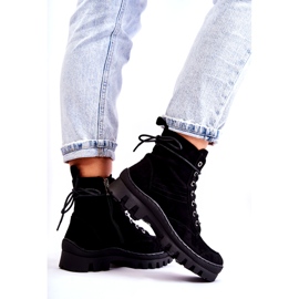 S.Barski Suede Trapper Ankle Boots With Black Stitching 3