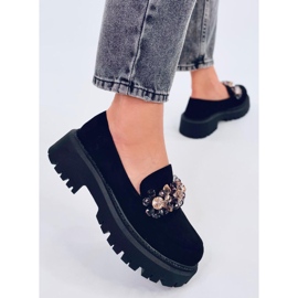 Heidi Black loafers with crystals 1