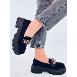 Heidi Black loafers with crystals 2