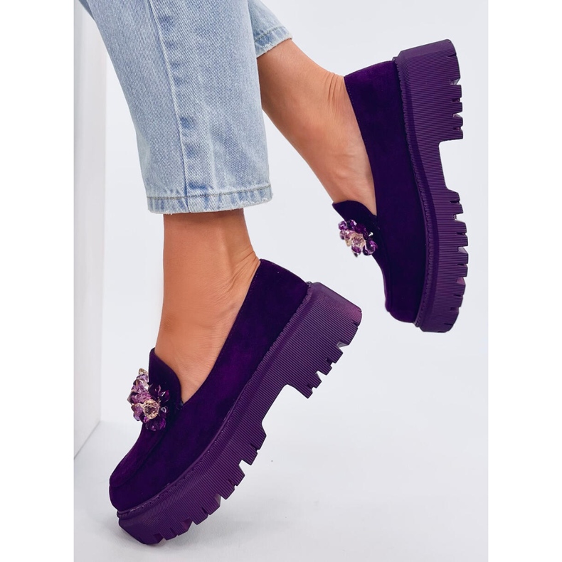 Heidi Purple crystal loafers 2