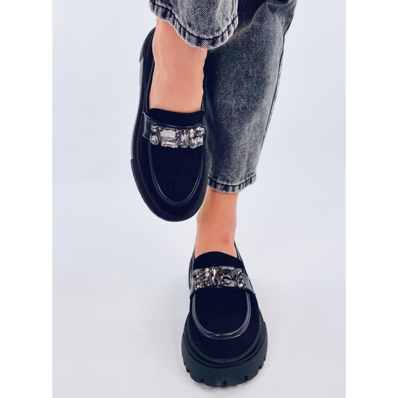 Keters Black platform loafers with stones 2