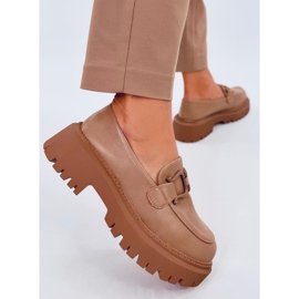 Elken Khaki platform loafers beige 1