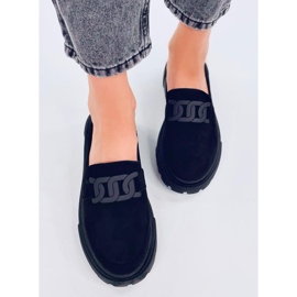 Platform moccasins with buckle Leena Black 2