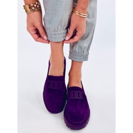 Platform moccasins with buckle Leena Purple 2