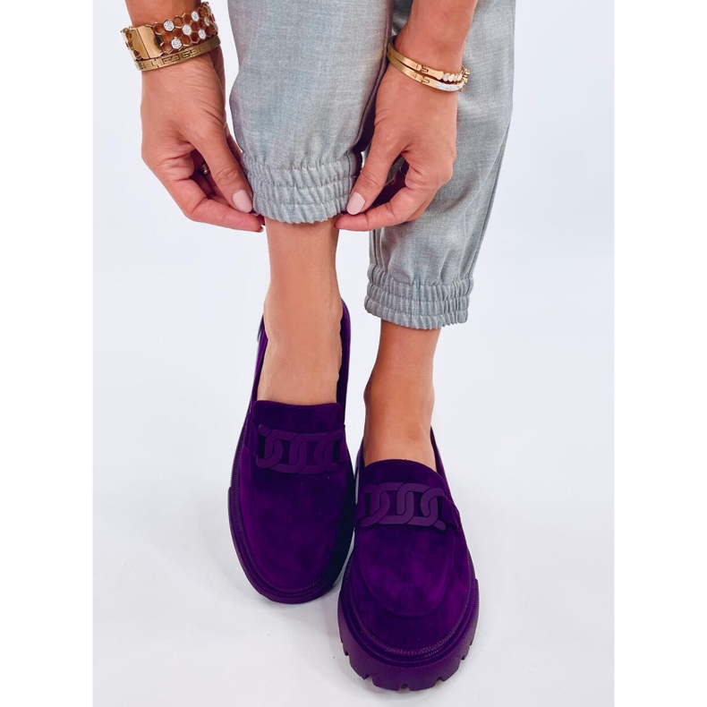 Platform moccasins with buckle Leena Purple violet 2