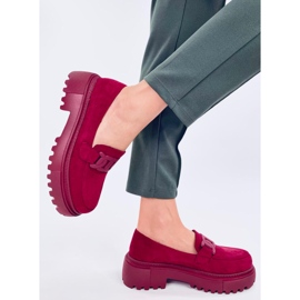 Leena Bordeux platform loafers with buckle red 2