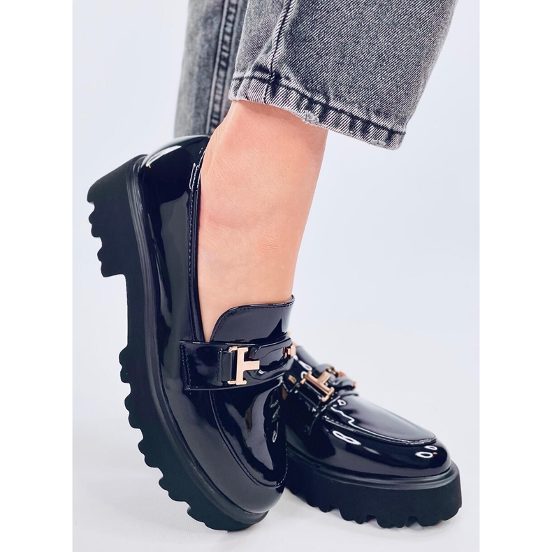 Manff Black patent leather moccasins 1