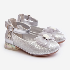 Children's ballerina shoes with a silver bow Nanthea 1