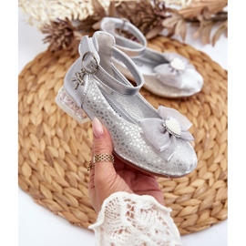 Children's ballerina shoes with a silver bow Nanthea 2