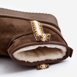 Platform Snow Boots With Dark Green Udra Pattern 1