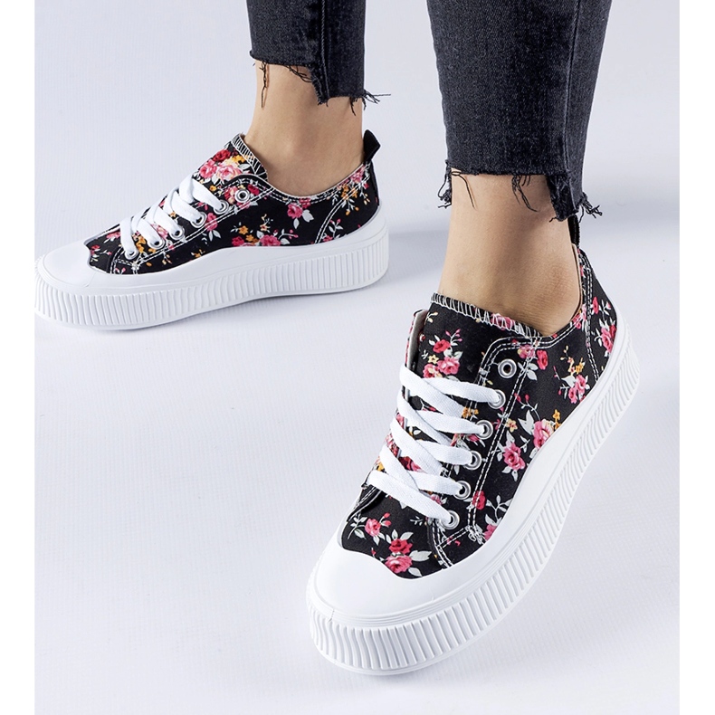 Black Cesano floral sneakers 1 Black Cesano floral sneakers 1