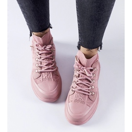 Pink Casalma high-top fabric sneakers 1