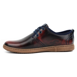 Kampol Men's casual leather shoes 22KAM, burgundy red 1 Kampol Men's casual leather shoes 22KAM, burgundy red 1