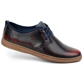 Kampol Men's casual leather shoes 22KAM, burgundy red 2 Kampol Men's casual leather shoes 22KAM, burgundy red 2
