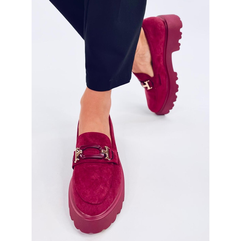 Ralfes Maroon women's suede moccasins red 2