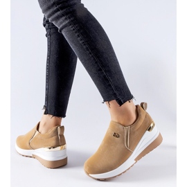 Dark beige Vitale wedge sneakers 1