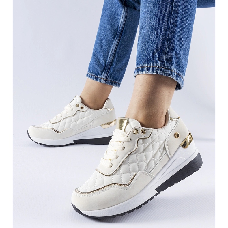 Beige wedge sneakers from Pisignano 1