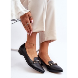 Zazoo 2885 Leather Ballet Flats With Decoration, Black 1