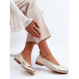 Zazoo 2890 Rubber Gold Leather Ballerinas golden 1