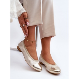 Zazoo 2890 Rubber Gold Leather Ballerinas golden 2 Zazoo 2890 Rubber Gold Leather Ballerinas golden 2