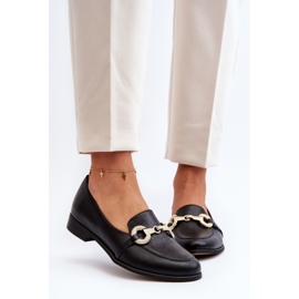 Zazoo 2880 Women's Leather Moccasins With Decoration, Black 1