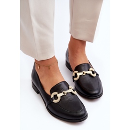 Zazoo 2880 Women's Leather Moccasins With Decoration, Black 2