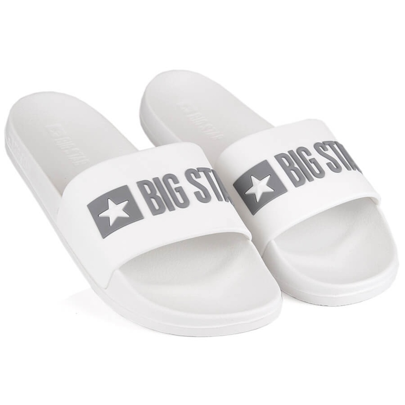 Women's white pool flip-flops Big Star FF274A199 1