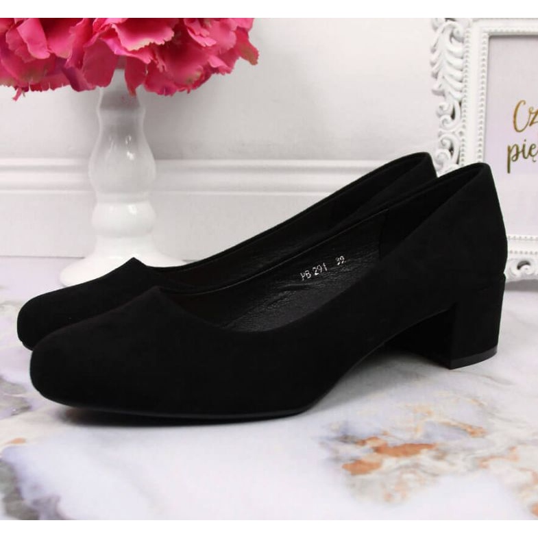 Sergio Leone W SK354C suede block pumps, black 2