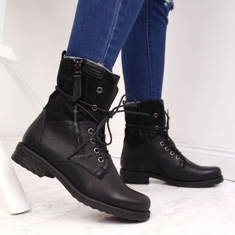 Jezzi W JEZ254A lace-up and zipper bag, black 2