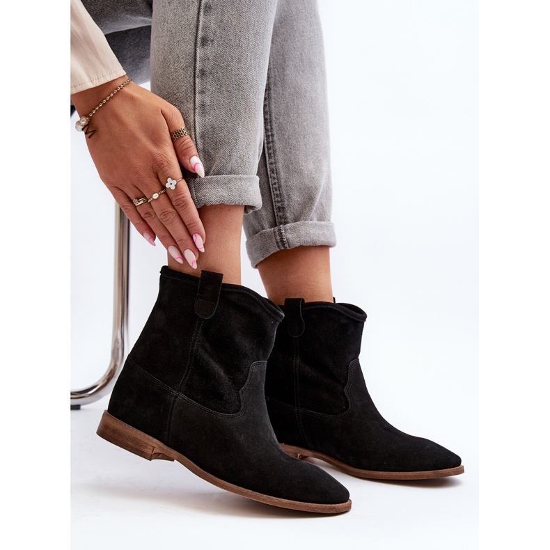 Zazoo 2326 Women's Suede Slip-On Ankle Boots, Black 1 Zazoo 2326 Women's Suede Slip-On Ankle Boots, Black 1