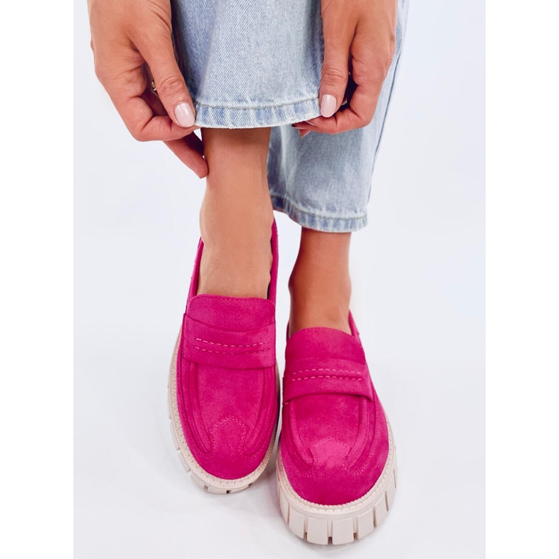 Platform loafers from Chandra Peach pink 1