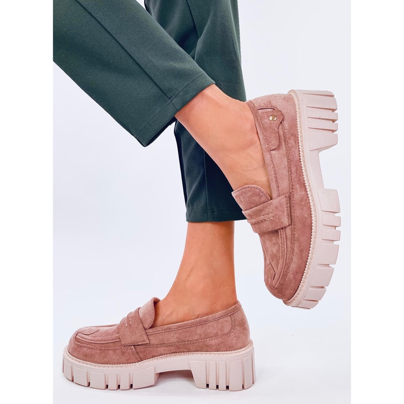 Chandra Khaki platform loafers beige 2