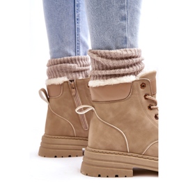 Women's boots insulated with beige fur 2 Women's boots insulated with beige fur 2