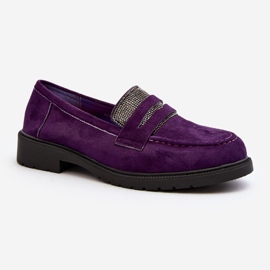 Women's Embellished Purple Moccasins by Dananei 2