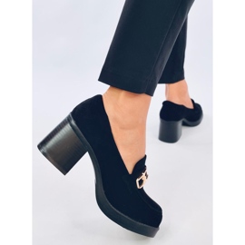 Corinai Black high-heeled loafers 1