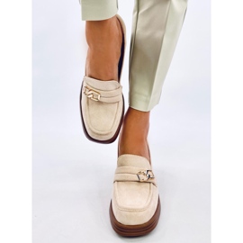 Corinai Beige high-heeled loafers 1