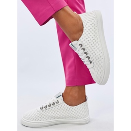 Pluss All White women's openwork sneakers 1