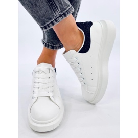 Parkss WHITE/BLACK platform sneakers with rhinestones 1