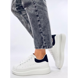 Parkss WHITE/BLACK platform sneakers with rhinestones 2