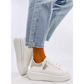 Liezel Gray wedge sneakers with a pendant white 2