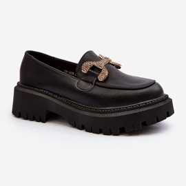 Women's Moccasins With Black Gargi Decoration 2