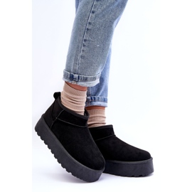 Women's suede snow boots black 2
