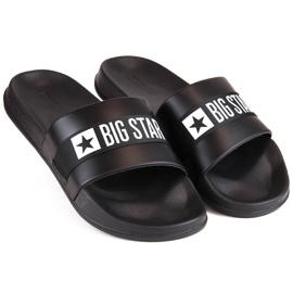 Men's black ecological leather flip-flops Big Star LL174457 1