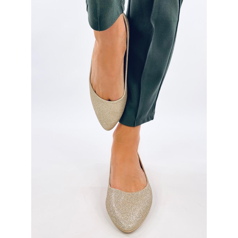 Chiesa Gold glitter ballerinas golden 1