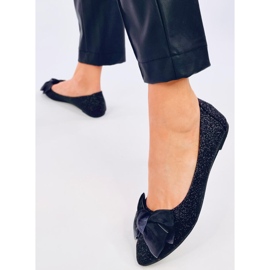 Elegant Betzi Black glitter ballerinas 2