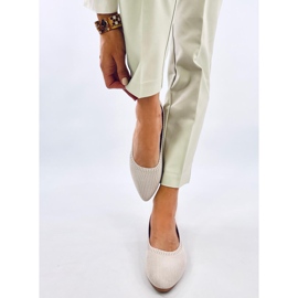 Kreiss Beige openwork ballet flats 1