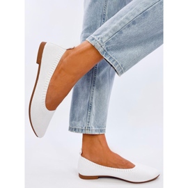 Kreiss White openwork ballet flats 1