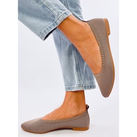 Kreiss Khaki openwork ballet flats brown 1