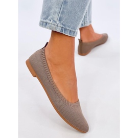 Kreiss Khaki openwork ballet flats brown 2